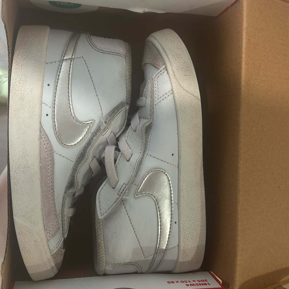 Nike White and Gray High-Top Sneakers for Everyday Style